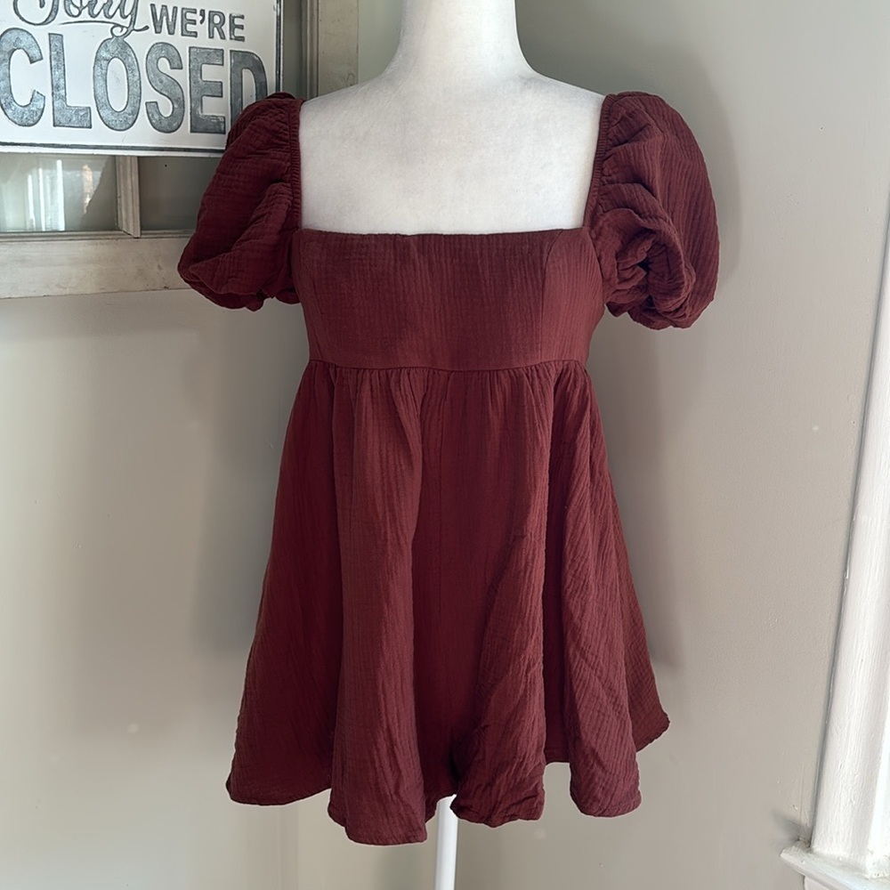 Princess Polly LORNA ROMPER BROWN NWT